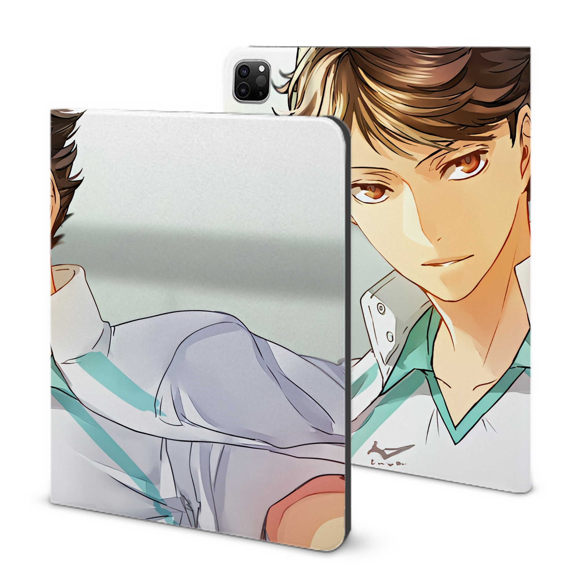 （画像用） ハイキュー!! Haikyu!! IPad ケース ブック型 PUレザー TPU 耐衝撃 軽量 薄型 ペン収納なし 全面保護 IPad 各モデル対応